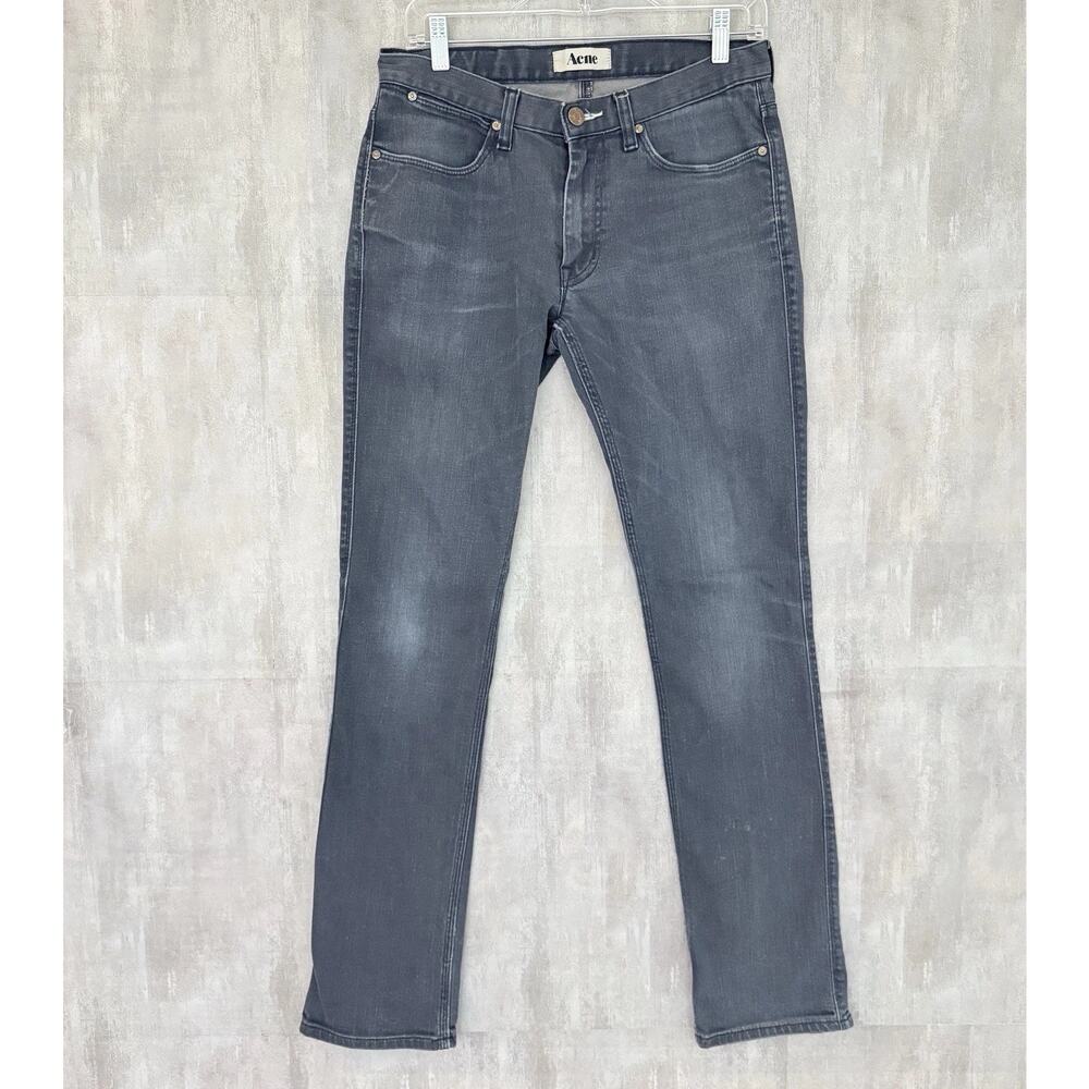 Acne Studios Max Thunder Jeans Men’s 30/32 Slim Fit Stretch Denim Washed Grey